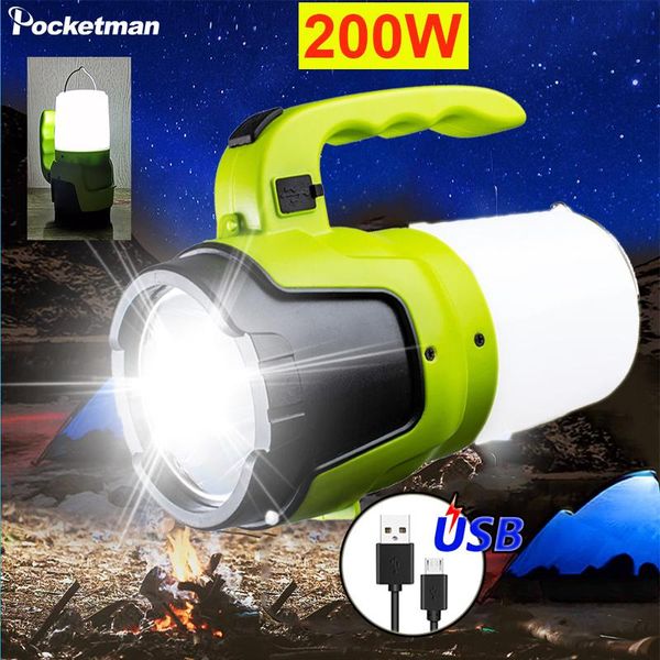 

8000lm led camping lamp led spotlight lantern usb charging searchlight work light 3 modes emergency light tent lamp