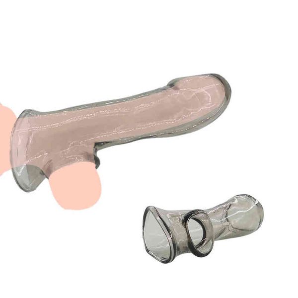 Nxy cockrings dildo dildo manga sleeve brinquedos sexuais para homens loja de galos extensor reutilizável silicone preservativo g massager 0215