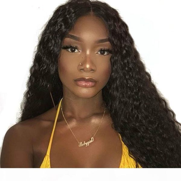 

150% density brazilian deep wave full lace wig hair pre plucked with baby hairline virgin human hair wigs, Black