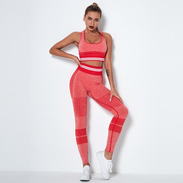 

yoga outfit women's sports suit seamless hip lifting leggings bra workout wear set 2 piece women