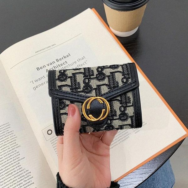 

high-quality fashion card bag trend of the same saddle style card holdersimple classic wallet presbyopia full printed coin purse [with box], Red;black