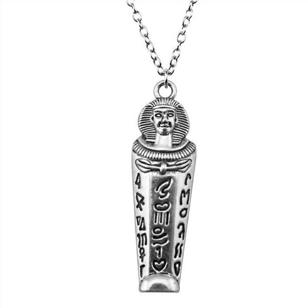 

pendant necklaces 1 piece 49x15mm egyptian pharaoh charms necklace for women drop supplier pendants female gift, Silver