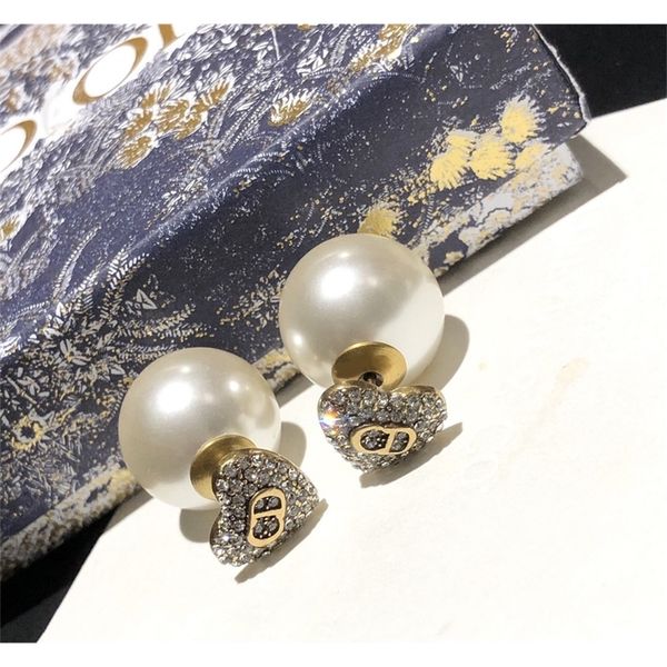 

87% off wholesale shop home diamond inlaid pearl love earrings female personality cool wind net red earrings, Golden