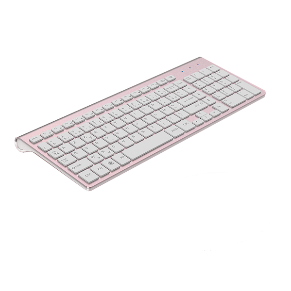 

keyboards 2.4g wireless keyboard french (pink) ergonomic usb interface computer mute for pc laptv