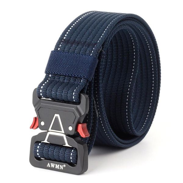 

belts fashion men's nylon tactical belt for jeans pants metal buckle training battle military trousers casual, Black;brown