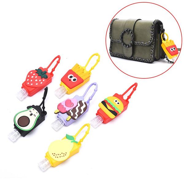 

storage bottles & jars funny fruit food silicone mini hand sanitizer holder travel portable safe gel hangable liquid soap dispenser containe