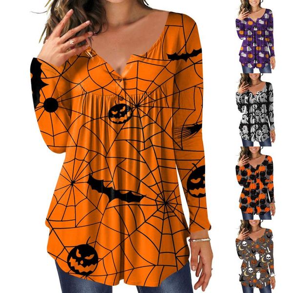 

women's hoodies & sweatshirts halloween series fashion women casual loose long sleeve blouse thin design spring autumn, Black