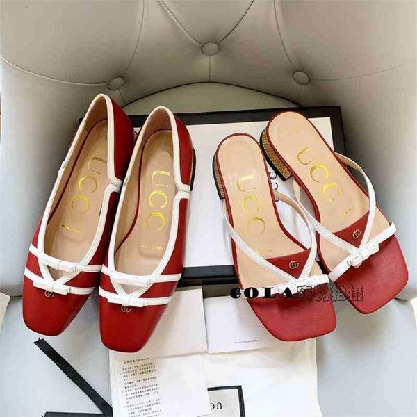 

2021 spring and autumn g same style square head shallow bow metal thick heel sheepskin color matching high heel shallow shoes single shoe zl, Black