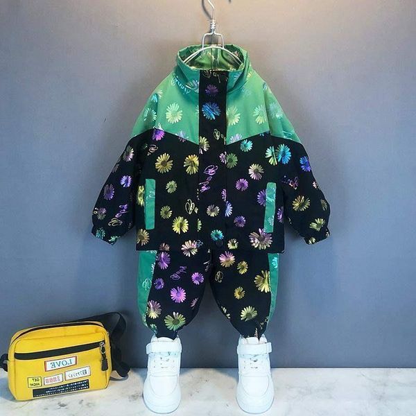 

baby boy clothing set new casual flowers active jackets + pant kid children teen boy clothes outfits 6 8 10 12 years, White