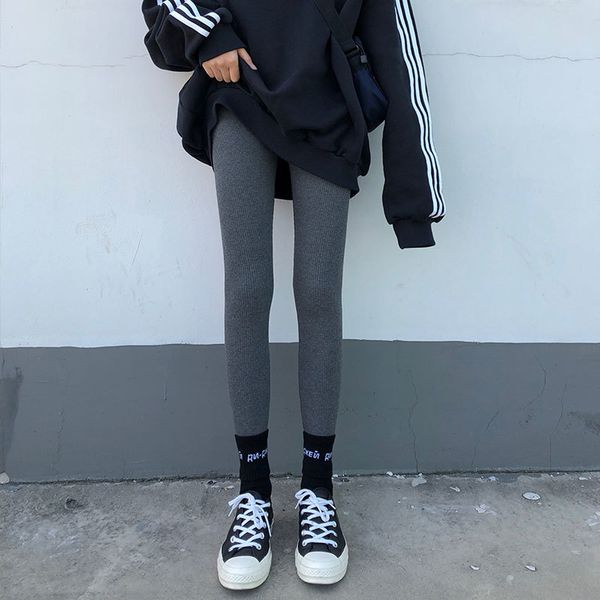 

2021 3 colors new women soft woman vintage legging winter autumn long ny pants female (x1222 bfl0, Black