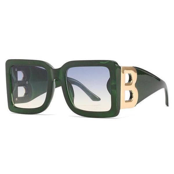 

brand fashion black sunglasses women 2021 luxury overszied sunglasses for men large big frame square glasses uv400 green oculos, White;black