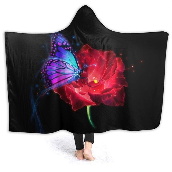 

blankets butterfly hooded blanket 3d full print wearable adults kids style