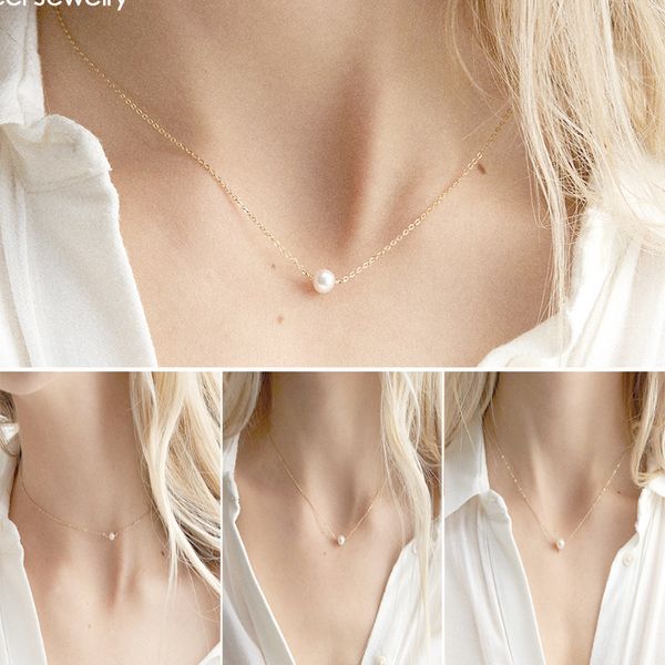 

european and american fashion necklace highlight imitation pearl ladies collar simple creative temperament wild female clavicle necklace hig, Silver