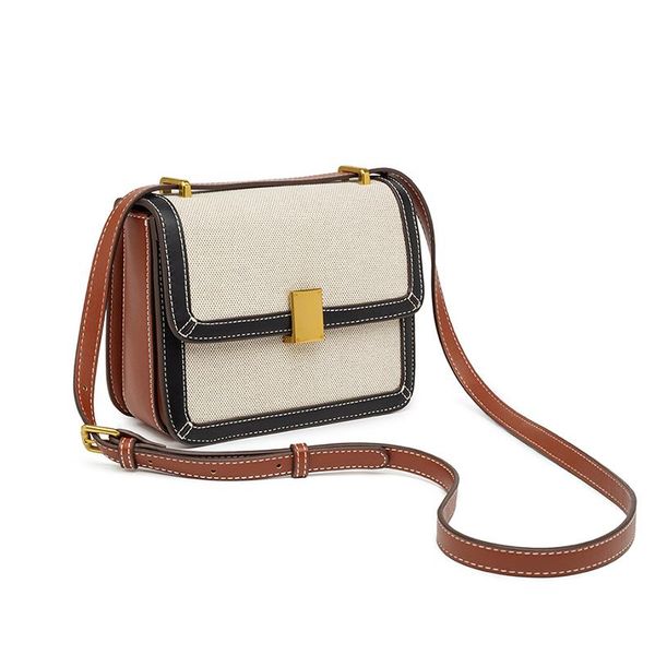 

evening bags small canvas messenger for women luxury designer shoulder bag panelled pu and cotten crossbody handbag lady purses tote