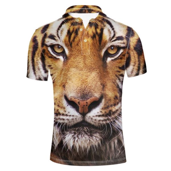 

tiger 3d printed mens classic pique golf polo shirt summer hipster fashion short sleeve, White;black
