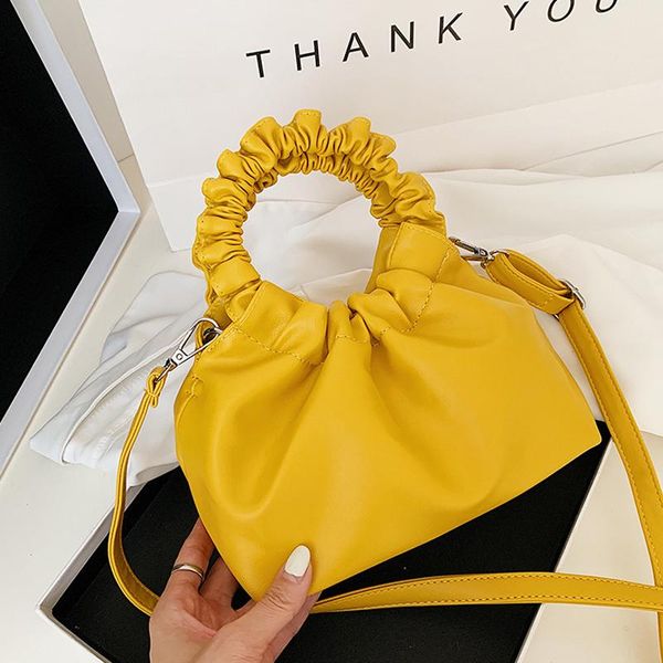 

artificial leather pu handbag women 2021 solid color simple shoulder bag travel bag women's handbag purse straddle girl