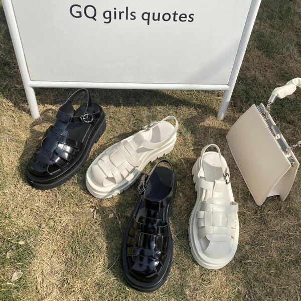 

sandals low woman leather espadrilles platform low-heeled high fabric slides rubber black shoes with