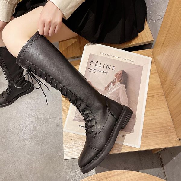 

boots 2021 winter over-the-knee warm plush women's black gothic shoes high square heel leather white combat