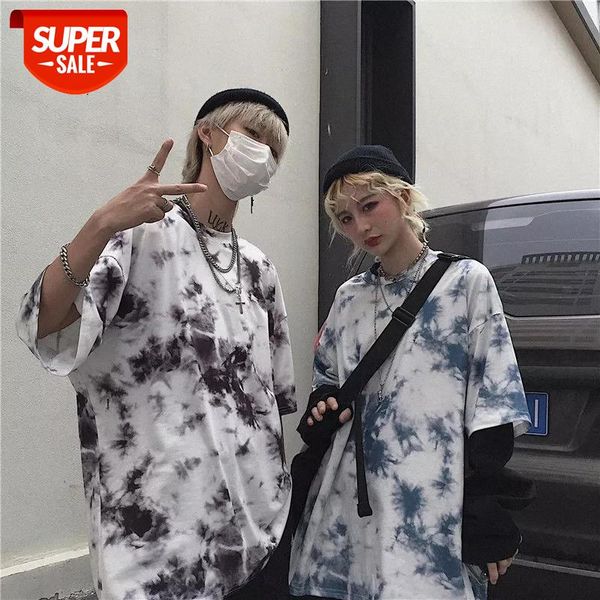 

summer korean harajuku bf style hip hop retro short-sleeved female male loose couple t-shirt for lovers pareja camisetas #2y3k, White