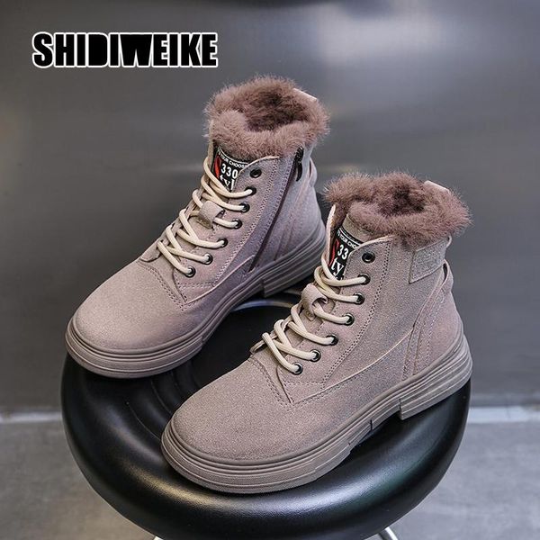 

boots snow black khaki plush warm fur causal shoes sneakers ankle booties platform thick sole lace up winter va190