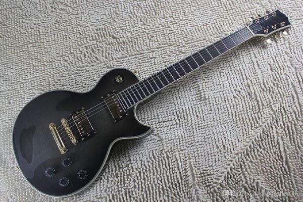 

fast shipping wholesale black lp custom guitar with golden hardware electric guitar in stock