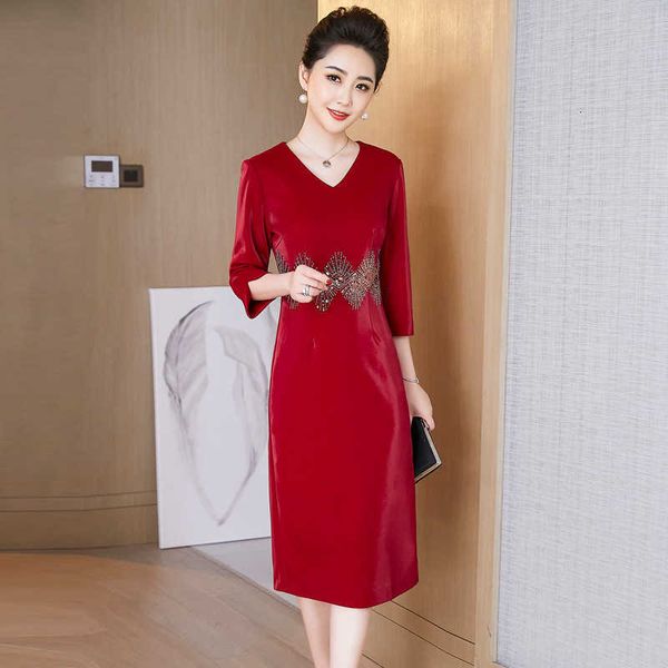 

luxury party evening dress 's 2021 spring and autumn high-end temperament medium long red banquet -in-law, White;pink