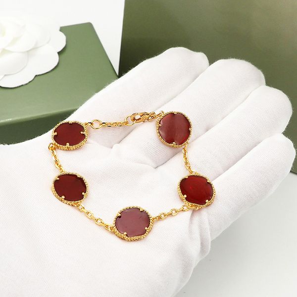 

link chain women bracelets & bangles fashion plant pattern fine jewelry womens classic bracelet with box options, Black