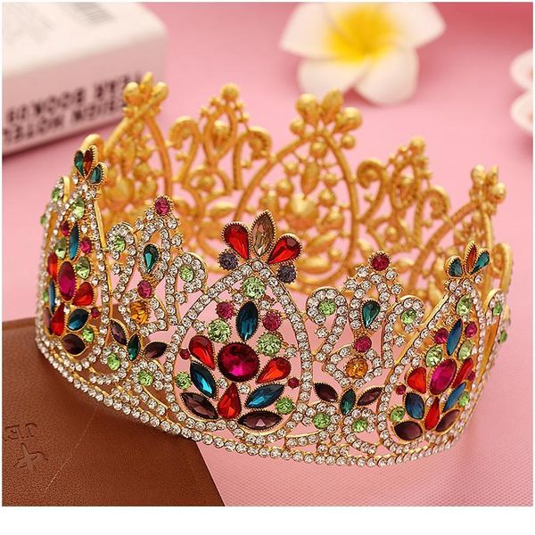

large luxurious crystal wedding bridal queen tiara crown for bride headpiece women prom hair ornaments hair jewelry acc qylvzb, Silver