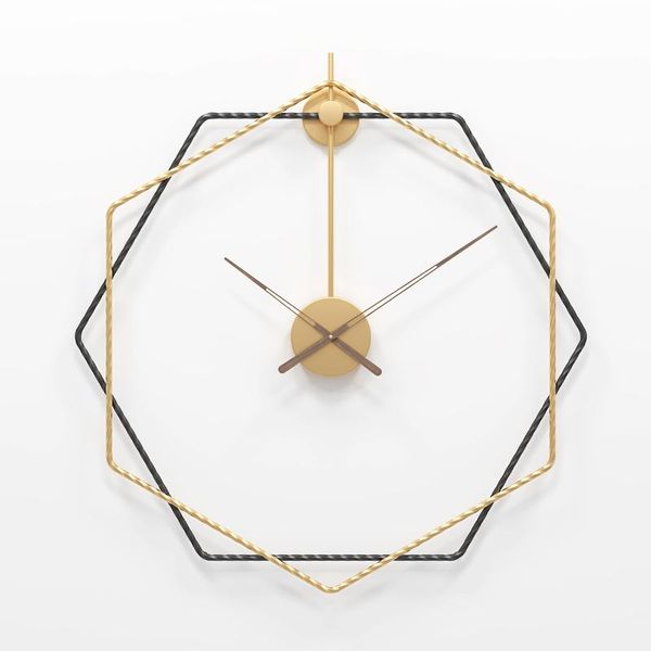

wall clocks luxury gold clock simplicity living room chinese style square modern design metal saat home decoration ag50zb