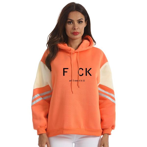 

women's hoodies & sweatshirts harajuku pullover y2k fleece spell color stitch loose casual crative funny letter printed hooded, Black