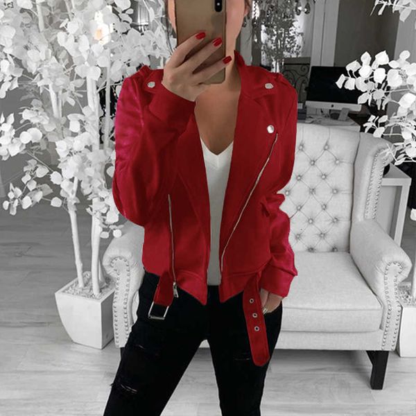

plus size jackets for black slim cool lady jassen turn-down collar long mouw women bomber jacket zipper female top, Black;brown