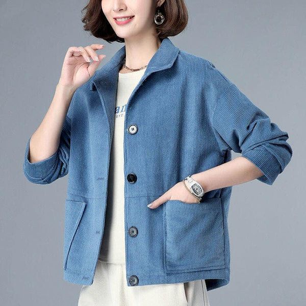 

women's jackets women corduroy jacket korean version loose large size short coat female outwears catch on the trend plus, Black;brown