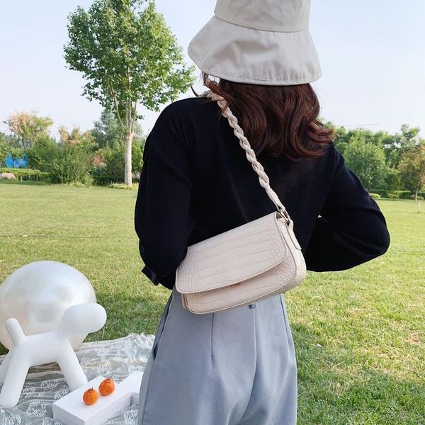 

shoulder bags 2021 ladies messenger bag korean fashion casual simple solid color retro large capacity single armpit women's