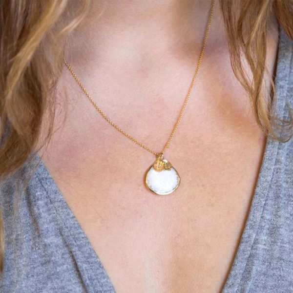 

pendant necklaces personalized birthstone initials gold leaf necklace customize letters o-chain vintage women jewelry gifts, Silver
