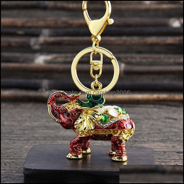 Favor de eventos festivos suprimentos home jardim shiestone chaveiro de moda criativa forma de forma de carro personalize metal key ring elefante pe