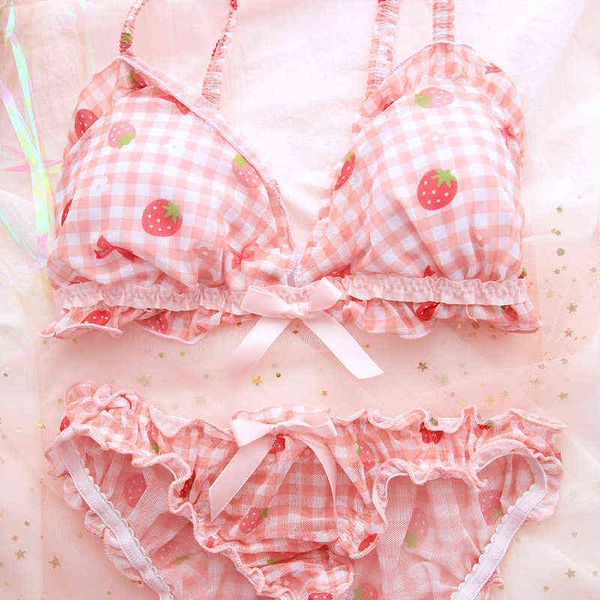 

nxy setjapanese kawaii lolita bra and panty set cute school girl lingerie  underwear womens pink fairy princess lovely 1127, Red;black