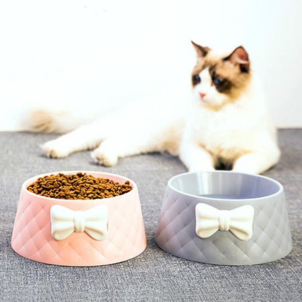

dog bowls & feeders lovely bowknot feeder dish bowel bow cat bowl deepen leak proof supplies