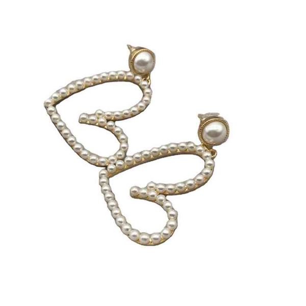 

new heart-shaped pearl earrings for women, Silver