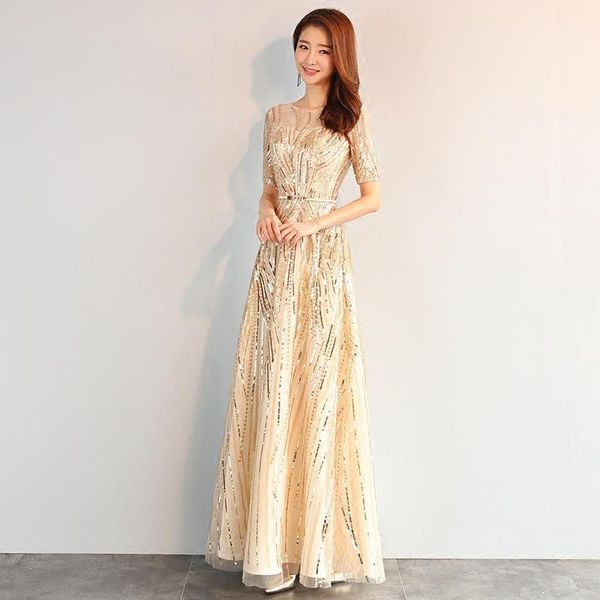 

ethnic clothing hollow out vintage princess dress exquisite sequins sashes crew collar cheogsam elegant chorus hostess mesh maxi dresse, Red