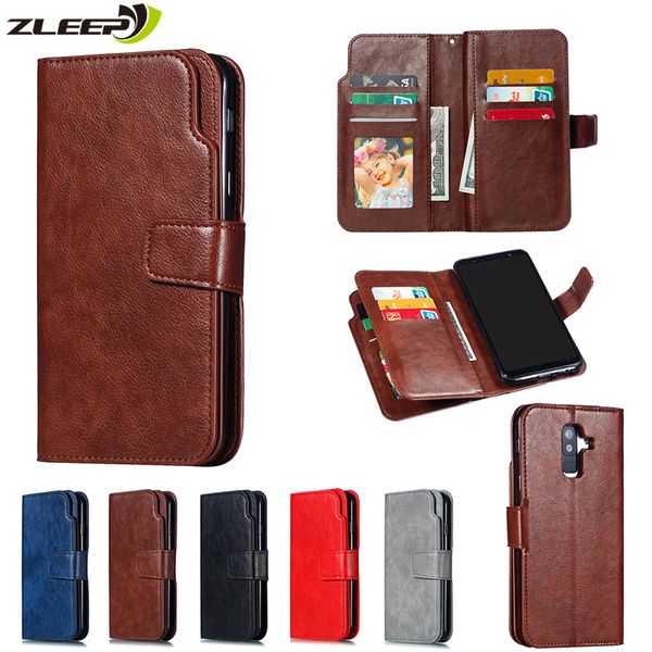 

luxury leather flip wallet case for samsung galaxy j3 j5 2016 2017 j4 j6 plus j8 j2 pro 2018 eu card stand phone