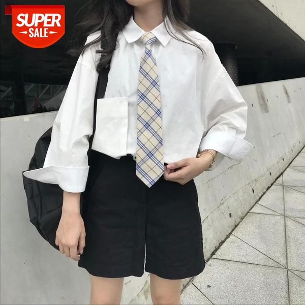 

3 pcs Sets Blouse Shorts Pants Tie women Clothes Sets Front Short Back long Blouse Tops Knee Lenght Pants Plaid Tie Clothes New #ux88, White