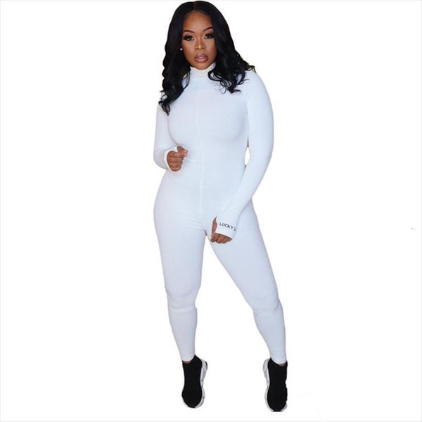 

fall clothes high waist womens rompers long sleeve bodysuit turtleneck white lucky label jumpsuit bulk dropshipping, Black;white