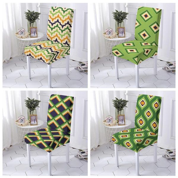 

elastic geometric chair cover for dining room chair slipcover stretch modern removable seat cover furniture protector 1/2/4/6pcs