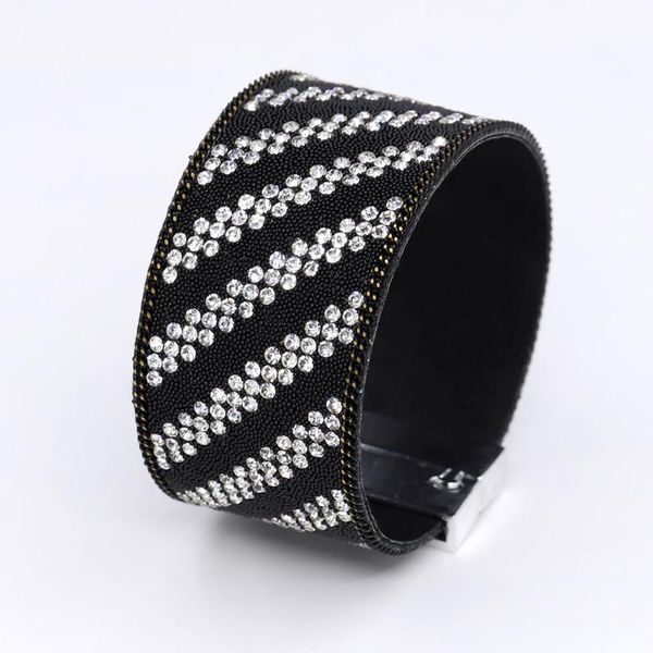 

tennis fashion jewelry women's leather bangles bracelets rhinestone chain beads wide bracelet drop, Golden;silver