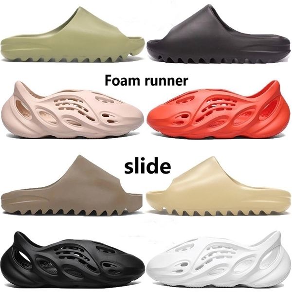 

kanye west foam runner slipper sandal shoes resin triple bone black white desert sand earth brown mens women stylist slides sandals
