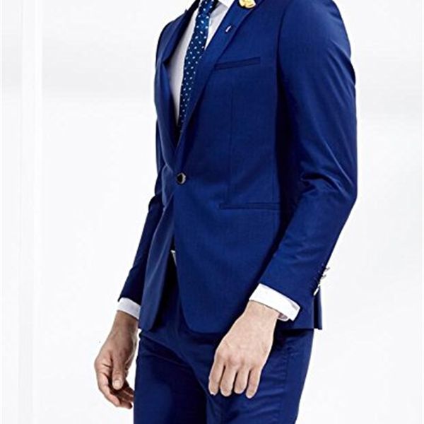 

men's suits & blazers personalized royal blue dress from groom's tuesdays a button of slim fit mode dressed simple two parts pants, White;black