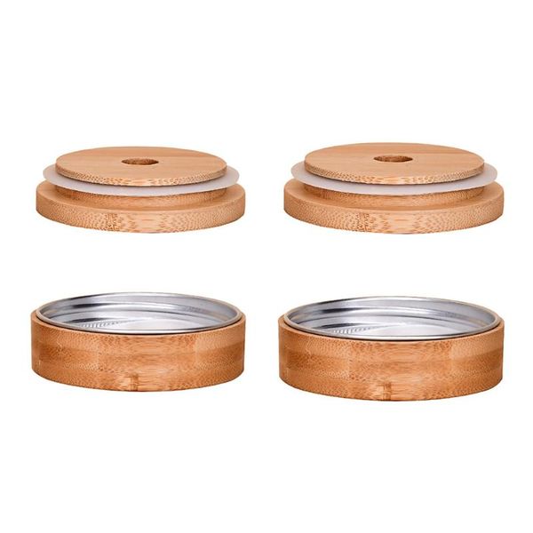

kitchen storage & organization bamboo mason canning jar lids compatible seals metal cover waterproof mug glass bottle