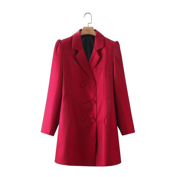 

women's suits & blazers spring and autumn casual solid color double-breasted jacket, White;black