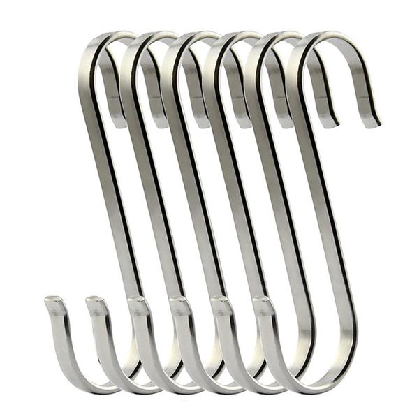

hooks & rails 6pcs modern durable kitchen bathroom for clothes s shape hanging rack storage hook sturdy practical portable stainless steel