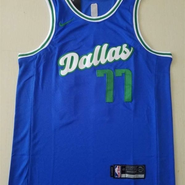 

2020 740's luka doncic suture blue stitched jersey, Black